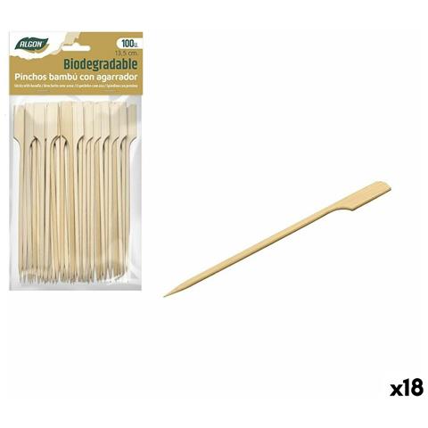 Set Di Spiedini Per Barbecue Algon Bambù 100 Pezzi 13,5 Cm (18 Unità) - Foto 1