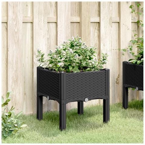 Fioriera Da Giardino Con Gambe Nera 40x40x42 Cm In Pp - Foto 3
