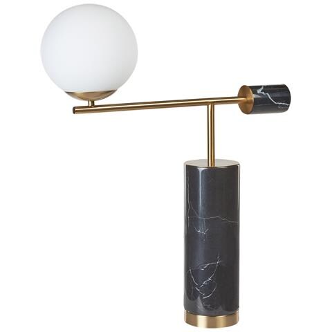 Lampada Da Tavolo Metallo Nero E Oro Hondo - Foto 4