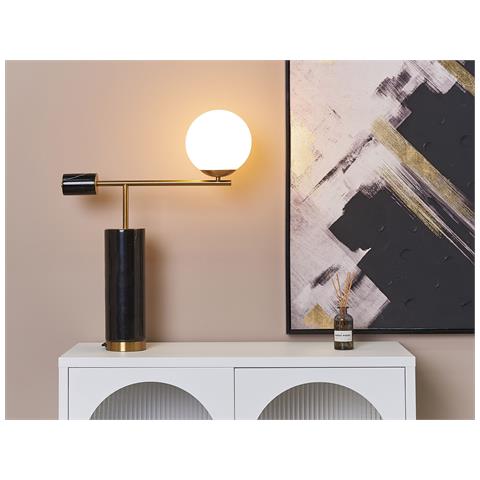 Lampada Da Tavolo Metallo Nero E Oro Hondo - Foto 1