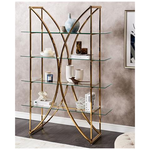 Mobile Con 4 Ripiani Hollow Metallo 175 Cm Oro - Foto 1