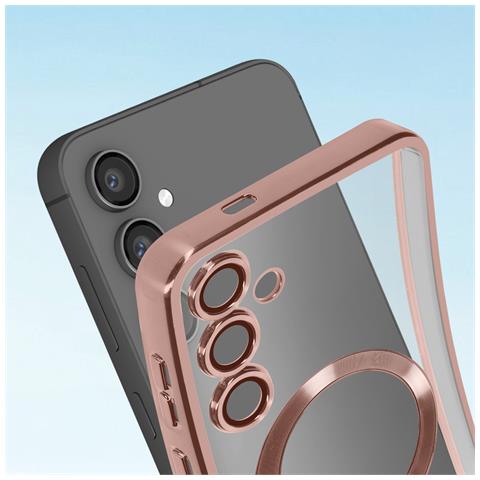 Cover Magsafe Per Samsung S23 Fe In Silicone Bordo Cromato - Foto 5