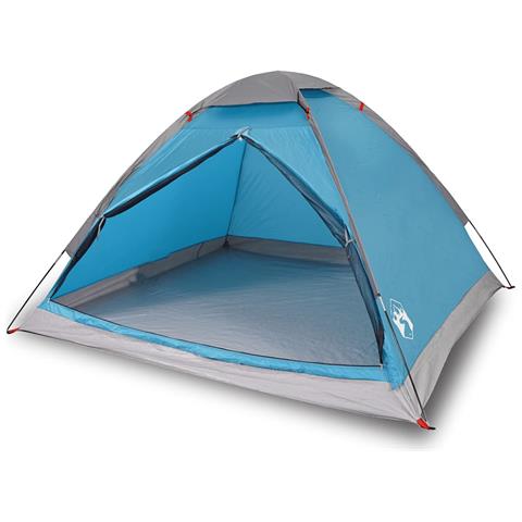 Tenda Da Campeggio A Cupola Per 4 Persone Blu Impermeabile - Foto 1