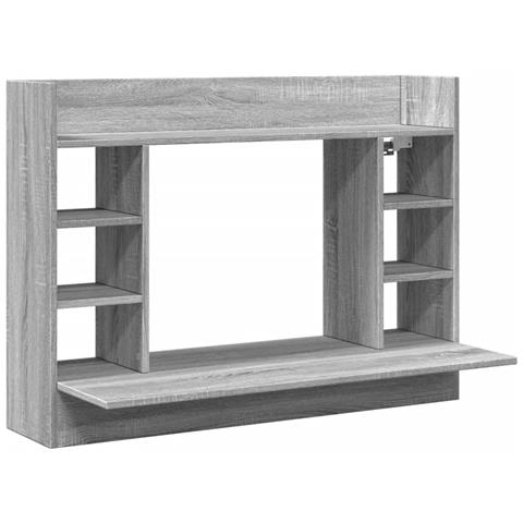 Scrivania A Parete Grigio Sonoma 105x48x75cm Legno Multistrato - Foto 2
