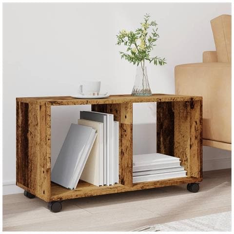 Mobiletto Con Ruote Legno Antico 72x33x42,5 Cm In Truciolato - Foto 3