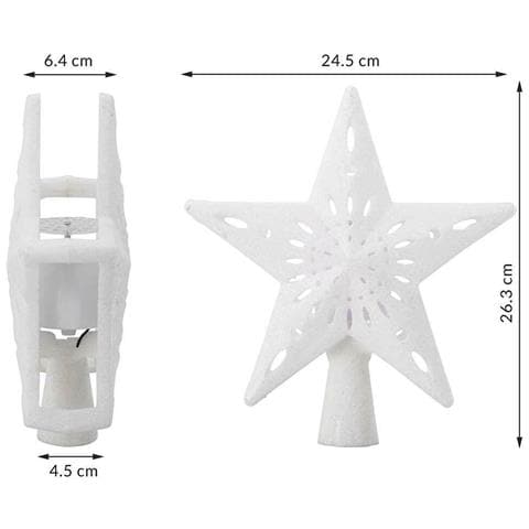 Puntale Proiettore Led Per Albero Di Natale Forma Stella Bianco Gioco Di Luce - Foto 5