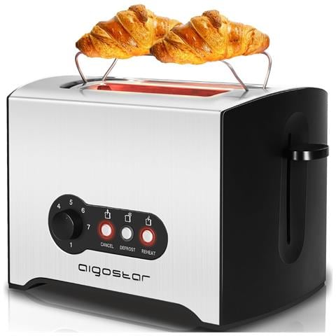 Tostapane a 2 Fette 6 Gradi di Doratura Potenza 900 W Colore Bianco / Nero - Foto 1