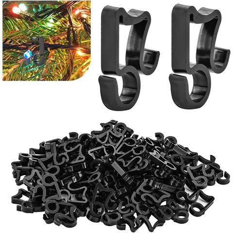 Confezione Da 50 Ganci Per Luci A Corda Per Esterni Per Appendere Luci A Corda Black - Foto 1