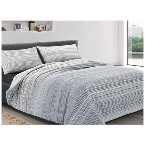 Completo Lenzuola Letto 100% Cotone Made In Italy Disegno Padel Singolo Grigio - Foto 1