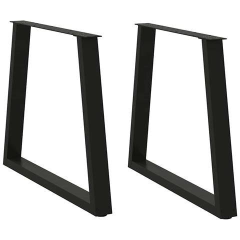 Gambe Per Tavolo Da Pranzo A V 2 Pz Nero 80x(72-73,3)cm Acciaio - Foto 1