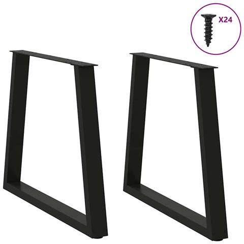 Gambe Per Tavolo Da Pranzo A V 2 Pz Nero 80x(72-73,3)cm Acciaio - Foto 3
