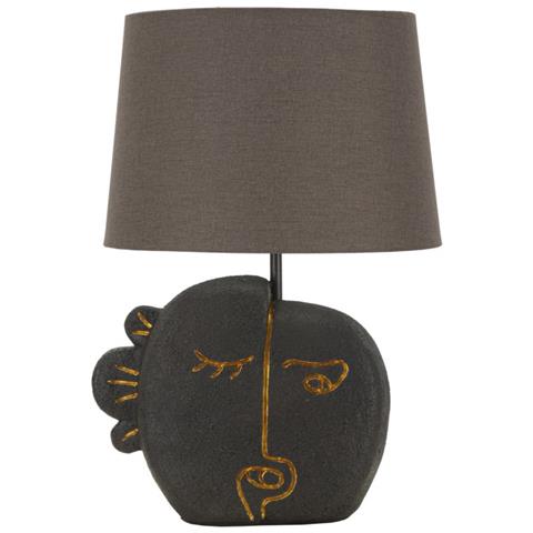 Lampada Da Tavolo Mf163 - Marrone - Poliresina - 27,5x27,5x39,5 Cm - Foto 1