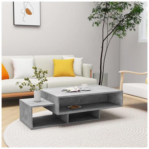 Tavolino Da Salotto Grigio Cemento 105x55x32 Cm In Truciolato - Foto 7