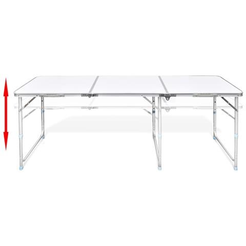 Lusso Casadino -  Set Tavolo Da Campeggio Pieghevole 6 Sedie Regolabili 180x60 Cm - Foto 8