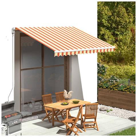 Tessuto Ricambio Per Tenda Da Sole Giallo E Arancio 3,5x2,5 M - Foto 6