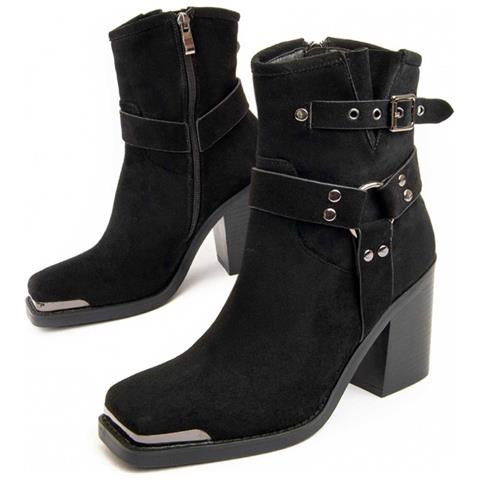 Stivale Con Tacco Town Nero Nero Materiale Sintetico E Tessile - Foto 1