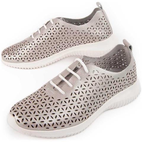 Sneakers Purapier Reyza Argento Argento Pelle Naturale - Foto 1