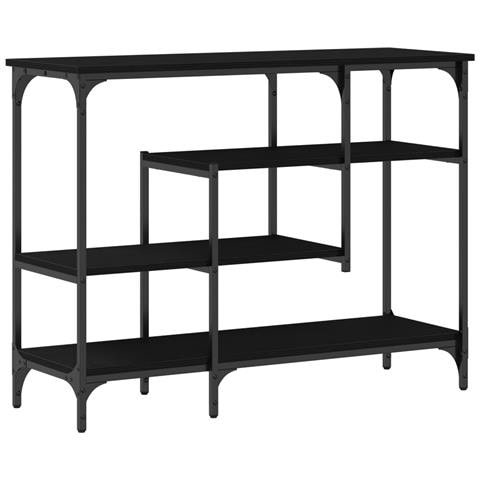 Tavolo Consolle Nero Quercia 100x35x75 cm Legno ingegnerizzato e Acciaio - Foto 1