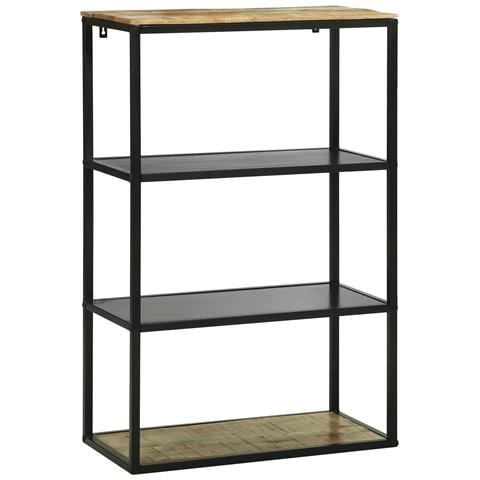 Scaffale 70x35x110 cm in legno massello di mango grezzo - Foto 1