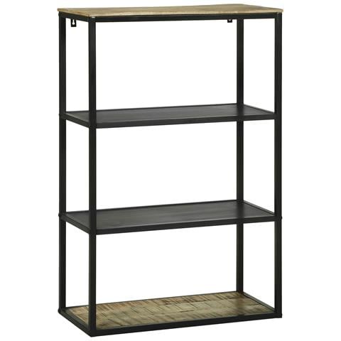 Scaffale 70x35x110 cm in legno massello di mango grezzo - Foto 2