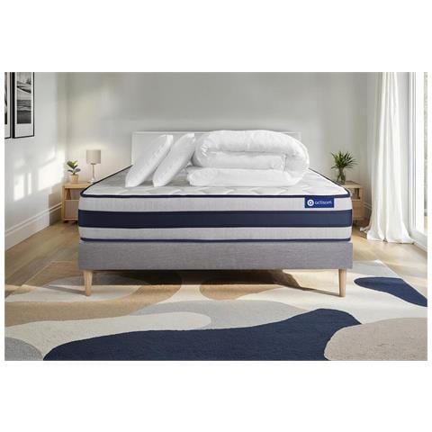 Pacchetto Letto Completo - Materasso 140x190cm + Box Spring Con Doghe (in Kit) + 2 Cuscini + Piumino - Actilatex Ergo - Foto 1