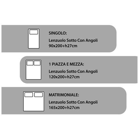 Lenzuola Sotto Con Angoli No Stiro In Tinta Unita Modello Francesca 1 Piazza Petrolio - Foto 5