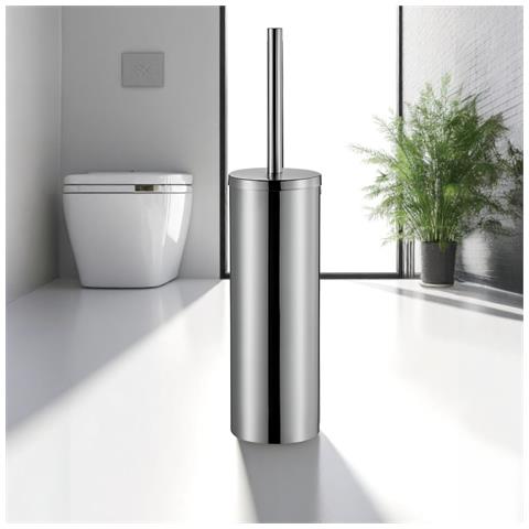 Spazzola Per Wc Autoportante Cromata In Acciaio Per Toilette - Foto 2