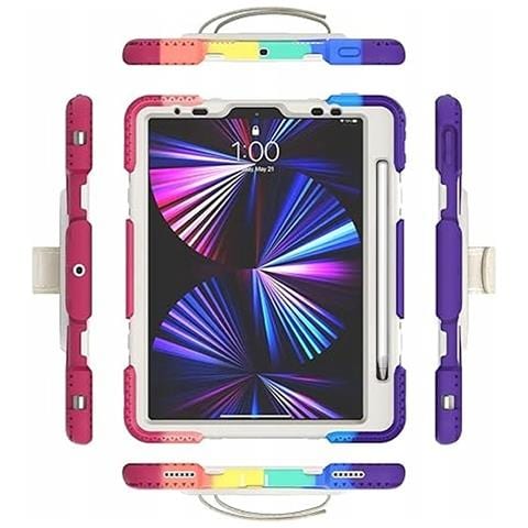 Custodia Per Ipad Pro 11” 2021 3/2 Gen Con Supporto Girevole E Alloggiamento Per Stilo Colorata - Foto 2