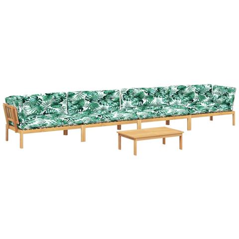 Set Divano Pallet Giardino 5pz con Cuscini Massello Acacia - Foto 1