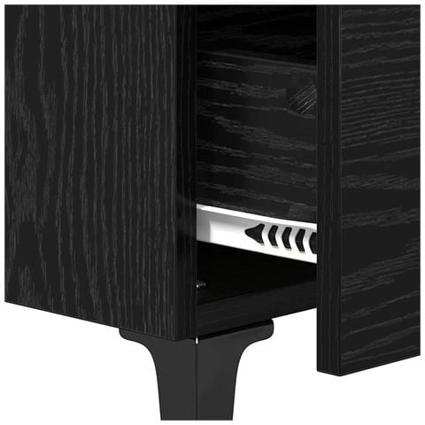Armadio da Notte Rovere nero 40 x 40 x 66 cm Legno multistrato - Foto 9