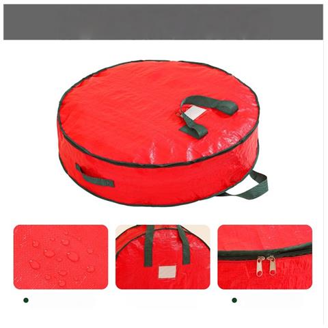 Sacchetto Porta Ghirlanda Natalizia - Organizzatore Festivo Con Ampia Apertura E Doppi Manici M - Foto 2