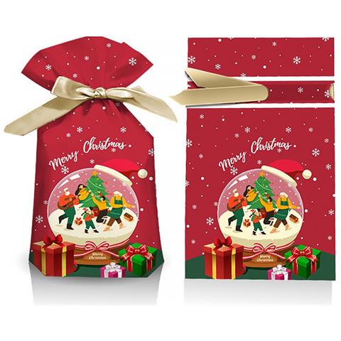 Sacchetti Di Natale Per Dolci Design Palla Di Vetro 12x17cm (confezione Da 50) - Confezione Regalo Festiva - Foto 4