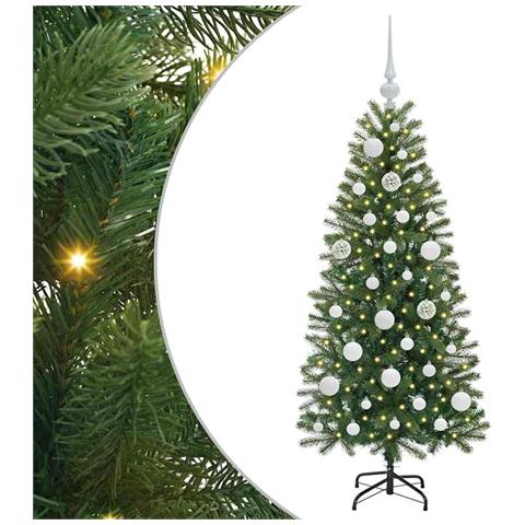 Albero di Natale artificiale con 150 LED Verde 120 cm PE e PVC - Foto 1