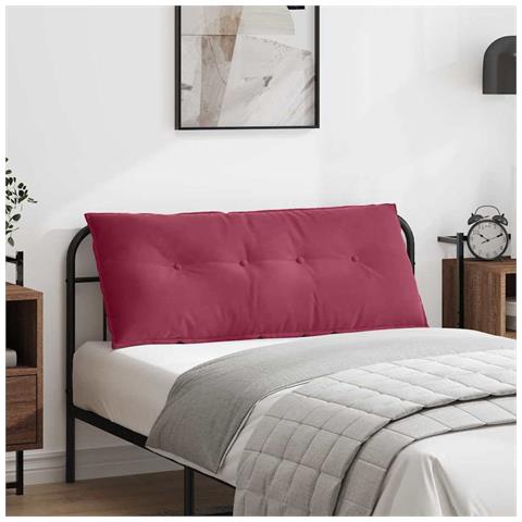 Cuscino per Schiena Rosso Vino 120 x 50 cm Tessuto in Cords - Foto 2