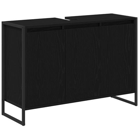 Mobile da Bagno Rovere Nero 90 x 30 x 60 cm Legno multistrato - Foto 1