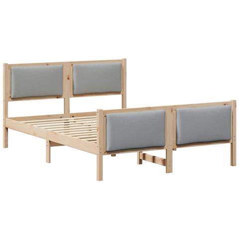 Struttura del letto Grigio chiaro 140 x 190 cm Tessuto - Foto 1