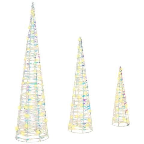 Albero di Natale 3 pcs Bianco caldo 20 x 20 x 80 cm PET - Foto 1