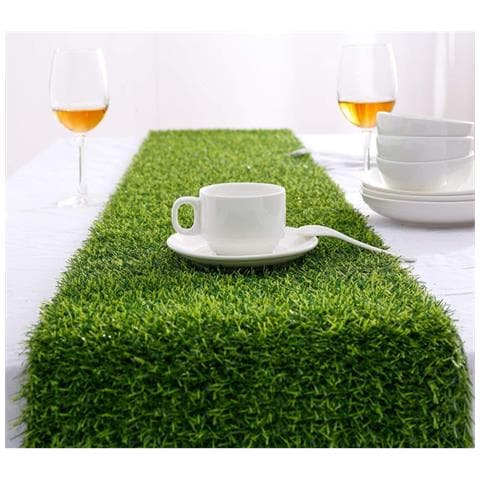 Lussuoso Runner Da Tavola In Erba Artificiale - 30cm X 150cm Decorazione Da Tavola In Finto Tappeto Erboso Verde - Foto 1