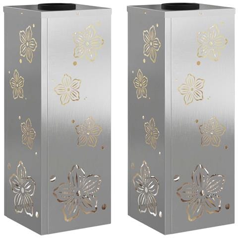Faro LED solare per sentieri 2 pcs Argento Acciaio inossidabile - Foto 1
