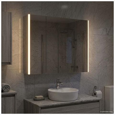 Mobiletto per specchio da bagno Grigio Sonoma - Foto 2