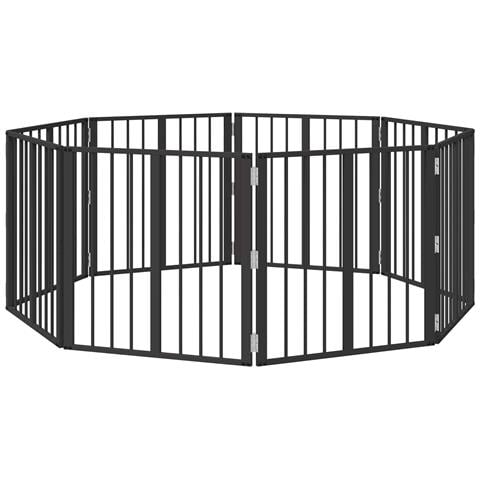 Cancello per cani 8 pcs Nero 60 x 60 cm Acciaio zincato - Foto 1