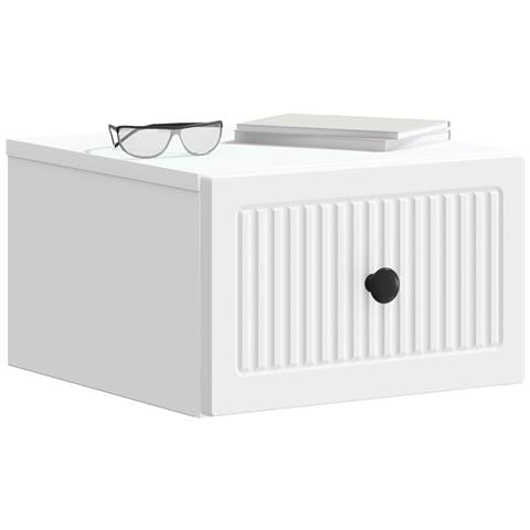 Mobiletto da notte a muro con cassetto Bianco 33 x 34,5 x 20 cm - Foto 2