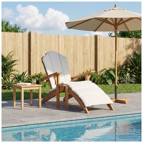 Sedia Adirondack da Giardino con Poggiapiedi Naturale - Foto 2