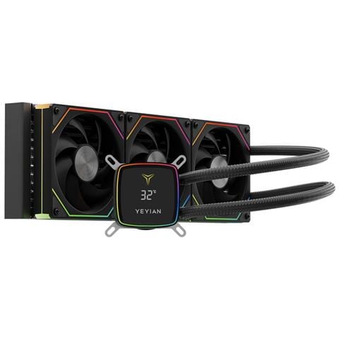 Sistema di raffreddamento a liquido AIO da 360 mm, 3 ventole Prism 7 ARGB PWM da 120 mm, 1800 RPM, display digitale, USB 2.0. - Foto 1