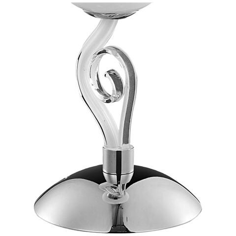 Lumetto cromo e vetro bianco Cm D 15xH 44 Lampada 1xE14 da 40W - Foto 6