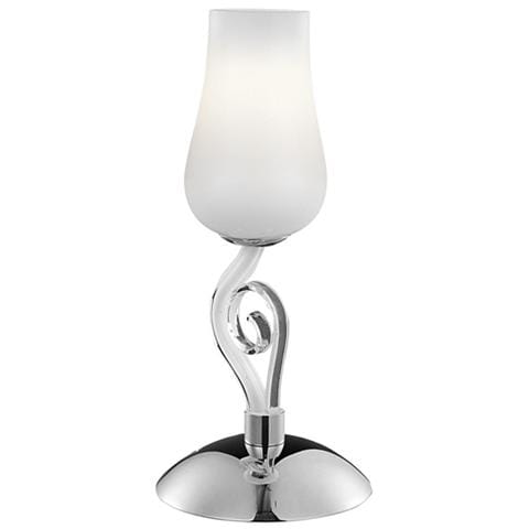 Lumetto cromo e vetro bianco Cm D 15xH 44 Lampada 1xE14 da 40W - Foto 1