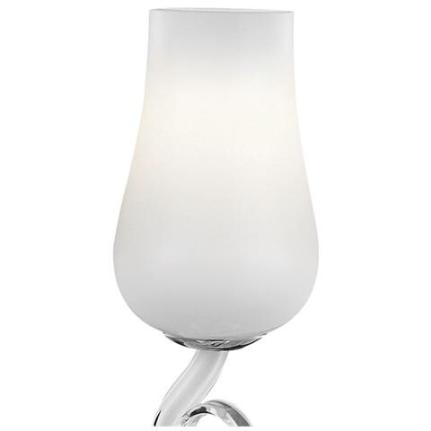 Lumetto cromo e vetro bianco Cm D 15xH 44 Lampada 1xE14 da 40W - Foto 2