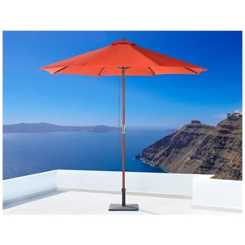 Ombrellone Da Giardino Rosso Mattone On Palo In Legno 270cm Toscana Ii - Foto 1
