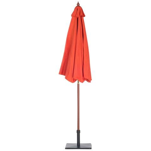 Ombrellone Da Giardino Rosso Mattone On Palo In Legno 270cm Toscana Ii - Foto 35