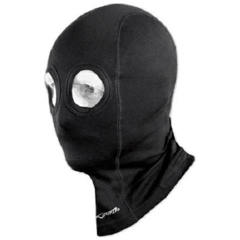Sottocasco Passamontagna Cotone Elasticizzato 2 Fori Moto Bici Snowboard Nero - Foto 1